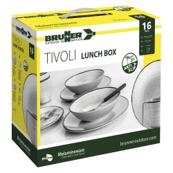 PACK VAISSELLE LUNCH BOX TIVOLI 16 PIECES MELAMINE ANTIGLISSE BRUNNER
