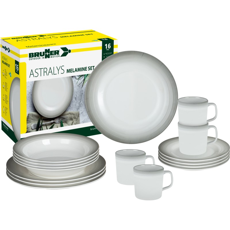 PACK VAISSELLE ASTRALYS 16 PIECES MELAMINE BRUNNER