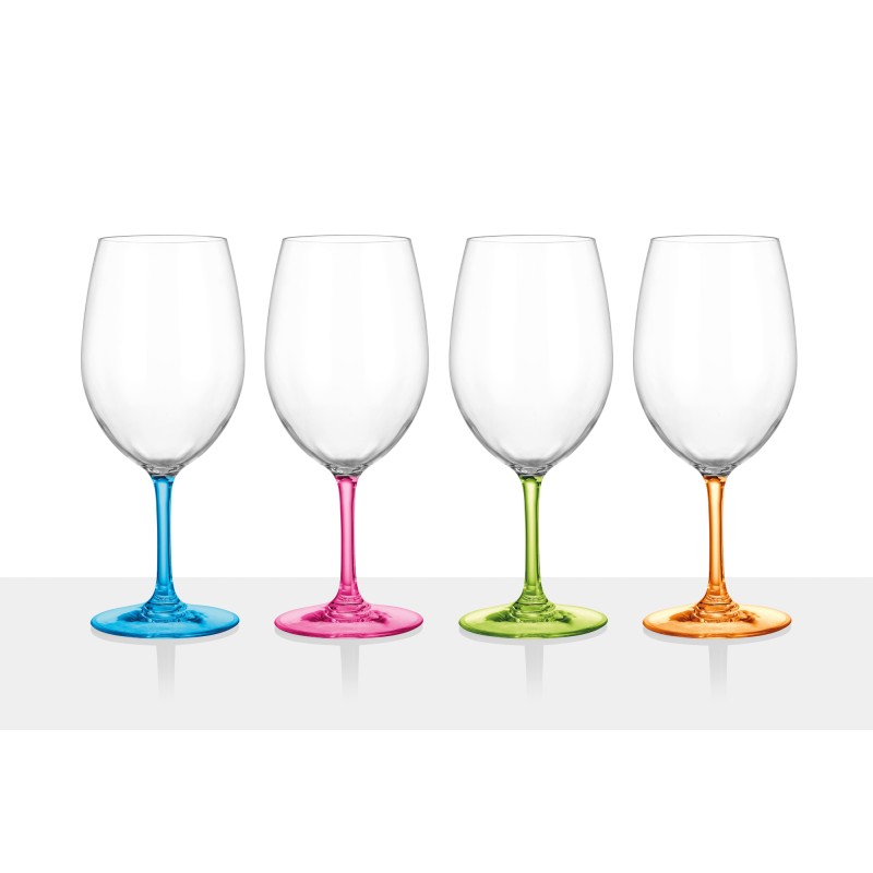 SET 4 VERRES A PIED ASSORTIS 60 CL WINEGLASS GLAMOUR BRUNNER