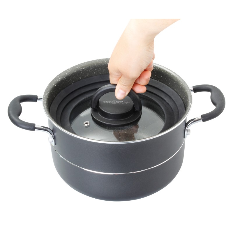 COUVERCLE UNIVERSEL EN VERRE ET SILICONE COVERY TRIO BRUNNER