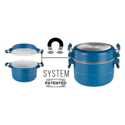 POPOTE CAREZZA MAGNET Ø 24 CM BLEU 7 PIECES BRUNNER