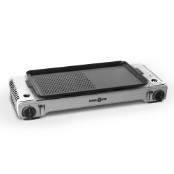 RECHAUD A GAZ 2 FEUX DEVIL DOUBLE GRILL GRIS BRUNNER