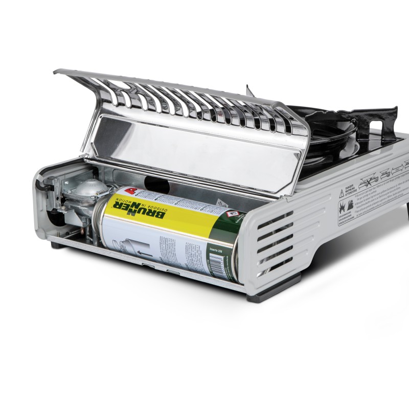 RECHAUD A GAZ 2 FEUX DEVIL DOUBLE GRILL GRIS BRUNNER