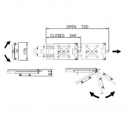 SUPPORT TV COULISSANT 34/72 CM