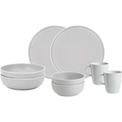 PACK VAISSELLE TETE A TETE DOLOMIT BLANC 8 PIECES STONE TOUCH ANTIGLISSE BRUNNER