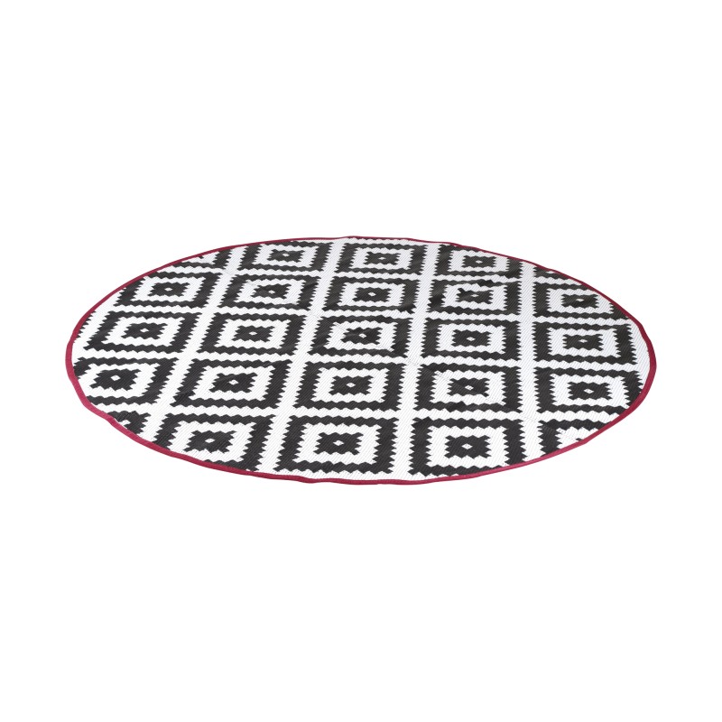 TAPIS NOIR ET BLANC DIAM 200 CM - 380 gr/m2 VINTAGE