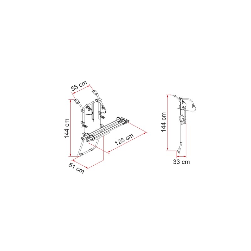 PORTE-VÉLOS VIVARO / TRAFIC / TALENTO D - FIAMMA - DOUBLE PORTES ARRIÈRES