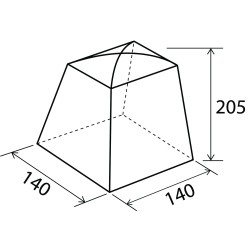 ANNEXE CABINA II 140 X 140 CM GRIS ET NOIR BRUNNER