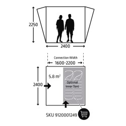 AUVENT TAILGATER FIBRE DE VERRE 240 X 240 CM - KAMPA