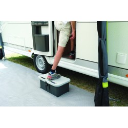 MARCHEPIED COFFRE ETANCHE AVEC ECLAIRAGE BOXSTEP GRIS BRUNNER