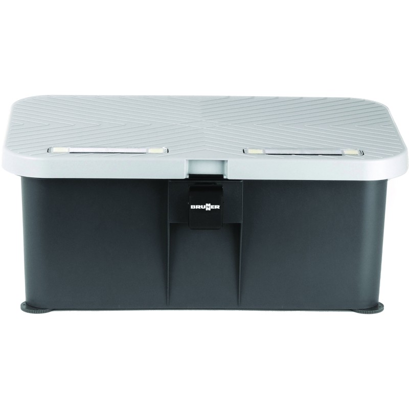 MARCHEPIED COFFRE ETANCHE AVEC ECLAIRAGE BOXSTEP GRIS BRUNNER