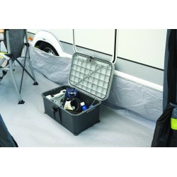 MARCHEPIED COFFRE ETANCHE AVEC ECLAIRAGE BOXSTEP GRIS BRUNNER