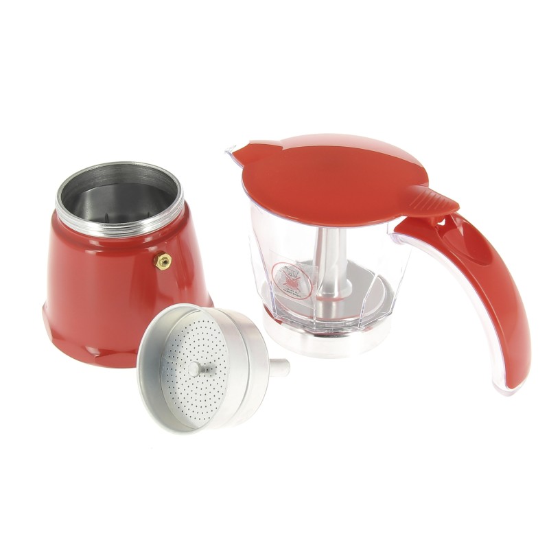 CAFETIERE 6 TASSES ROUGE INCASA