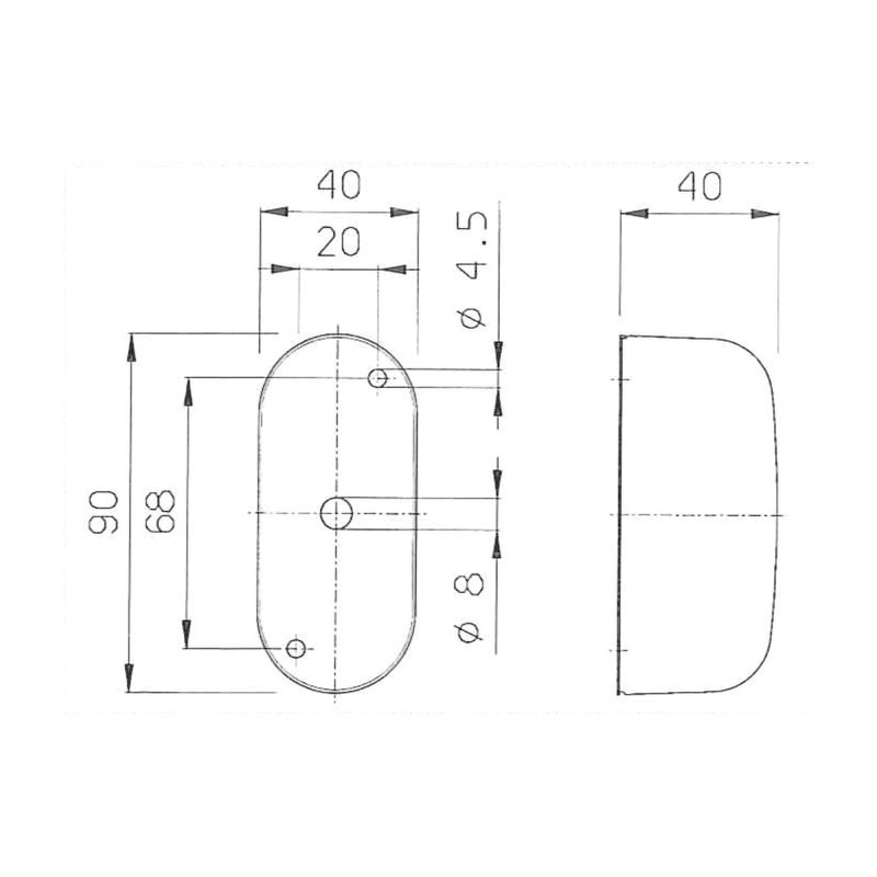 FEU DE GABARIT BICOLORE 90X40X40 MM SPL 2000 AMPOULE MONTEE