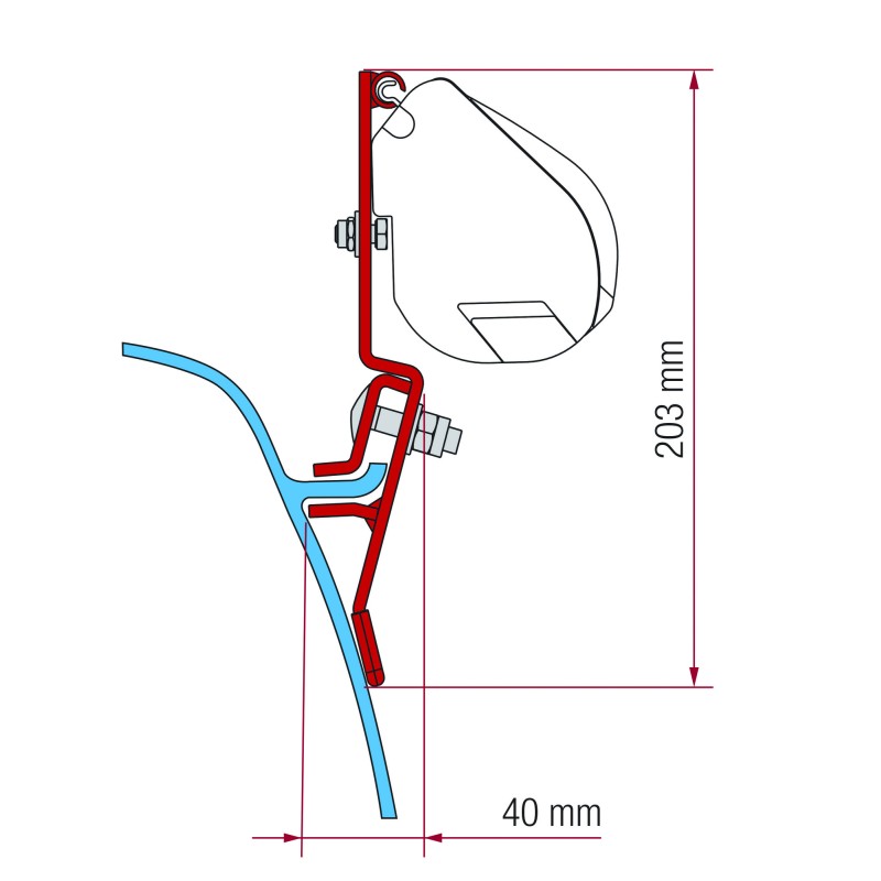 KIT ADAPTATEUR FIAMMA F35PRO POUR VW T3 DE 1980 A 1990