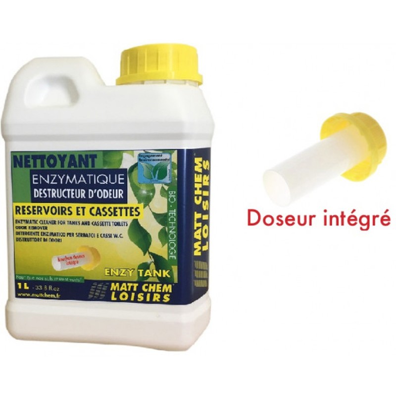 NETTOYANT ENZYMATIQUE DESTRUCTEUR D'ODEUR 1L RESERVOIR ET CASSETTE