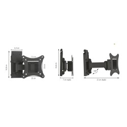 SUPPORT TV 1 BRAS 23,5 CM