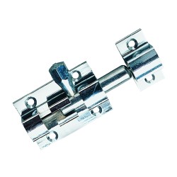 Targettes en laiton poli avec gâche - Longueur 50, pène de 34 mm