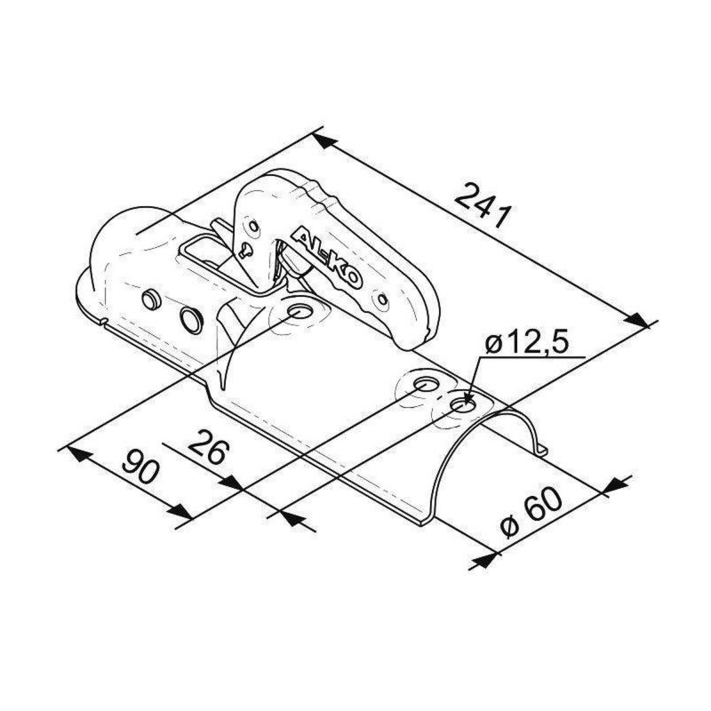 TÊTE ATTELAGE ALKO AK7 60 TUBE ROND AVEC TEMOIN DE VERROUILLAGE