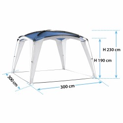 TONNELLE MEDUSA II 3 X 3 M GRIS ET BLEU BRUNNER