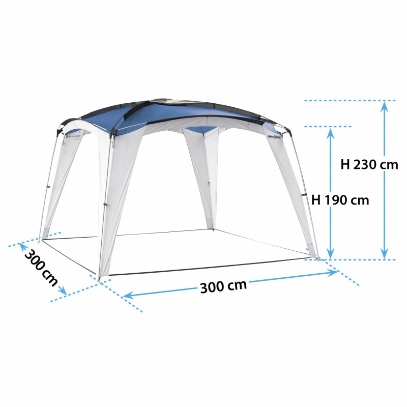 TONNELLE MEDUSA II 3 X 3 M GRIS ET BLEU BRUNNER