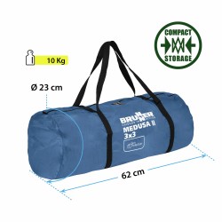 TONNELLE MEDUSA II 3 X 3 M GRIS ET BLEU BRUNNER