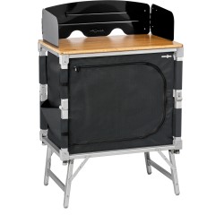 MEUBLE DE CUISINE CUBE AZABACHE 2 ETAGERES PARE-FEU AVEC PIEDS NOIR BRUNNER