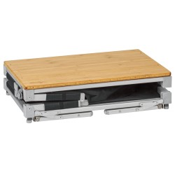 MEUBLE DE CUISINE CUBE AZABACHE 2 ETAGERES PARE-FEU AVEC PIEDS NOIR BRUNNER