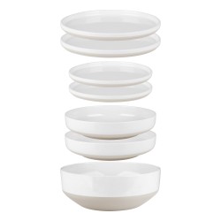 PACK VAISSELLE 6 IN 1 ODETTE BLANC 7 PIECES STONE TOUCH ANTIGLISSE BRUNNER