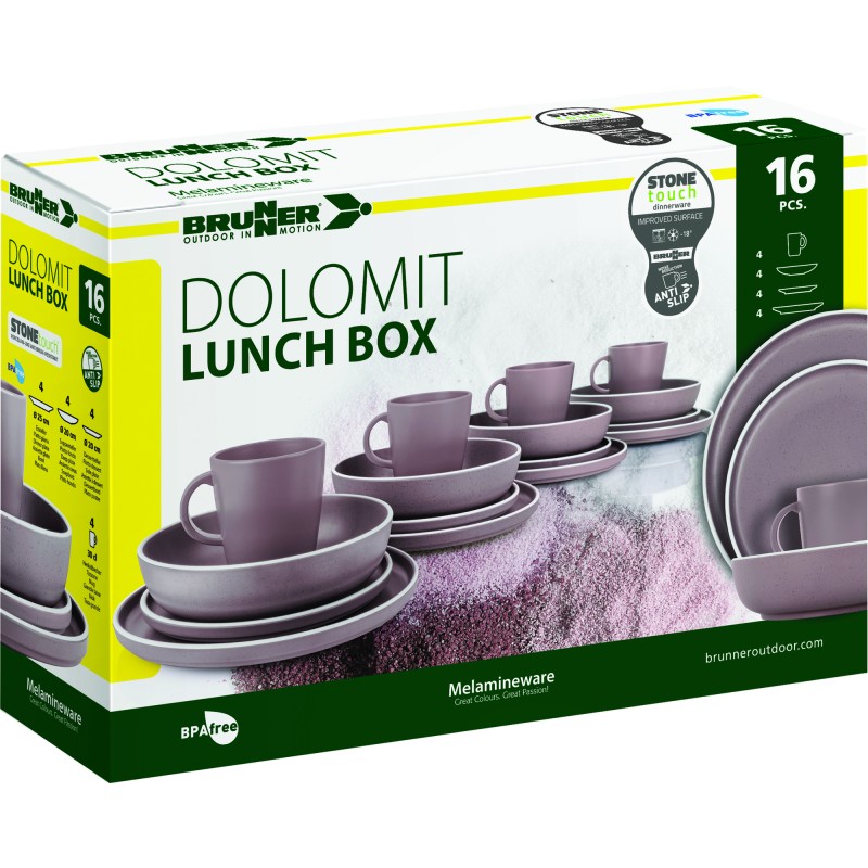PACK VAISSELLE BOX DOLOMIT STONE TOUCH ANTIGLISSE BRUNNER
