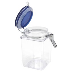 POT HERMETIQUE CARRE COUVERCLE BLEU 1,4L