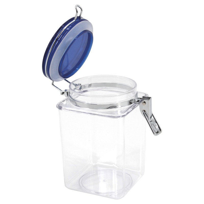 POT HERMETIQUE CARRE COUVERCLE BLEU 1,4L
