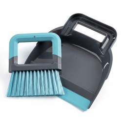 RAMASSE POUSSIERE COMPACT BLEU ET GRIS