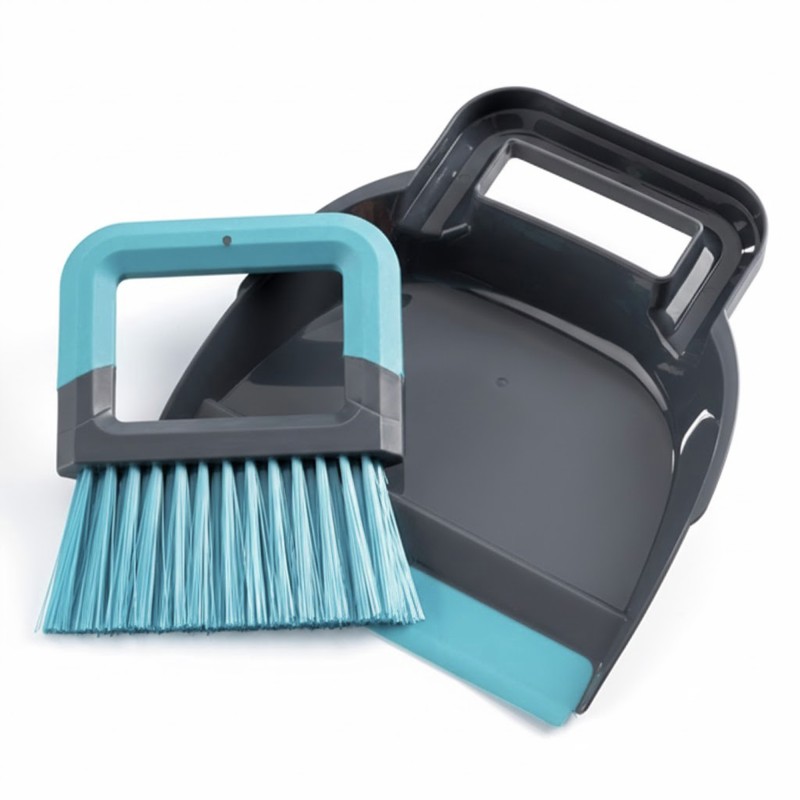 RAMASSE POUSSIERE COMPACT BLEU ET GRIS