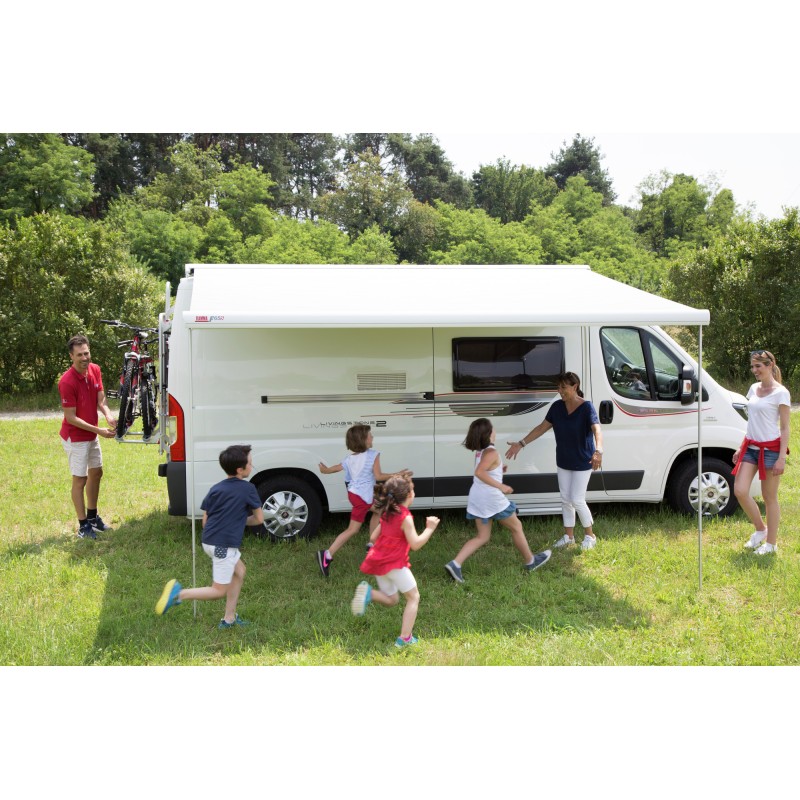 STORE FIAMMA F65S BOÎTIER BLANC TOILE BLEUE 3,40 X 2,50