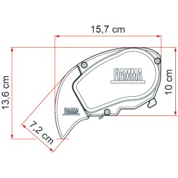 STORE FIAMMA F65S BOÎTIER BLANC TOILE BLEUE 3,40 X 2,50