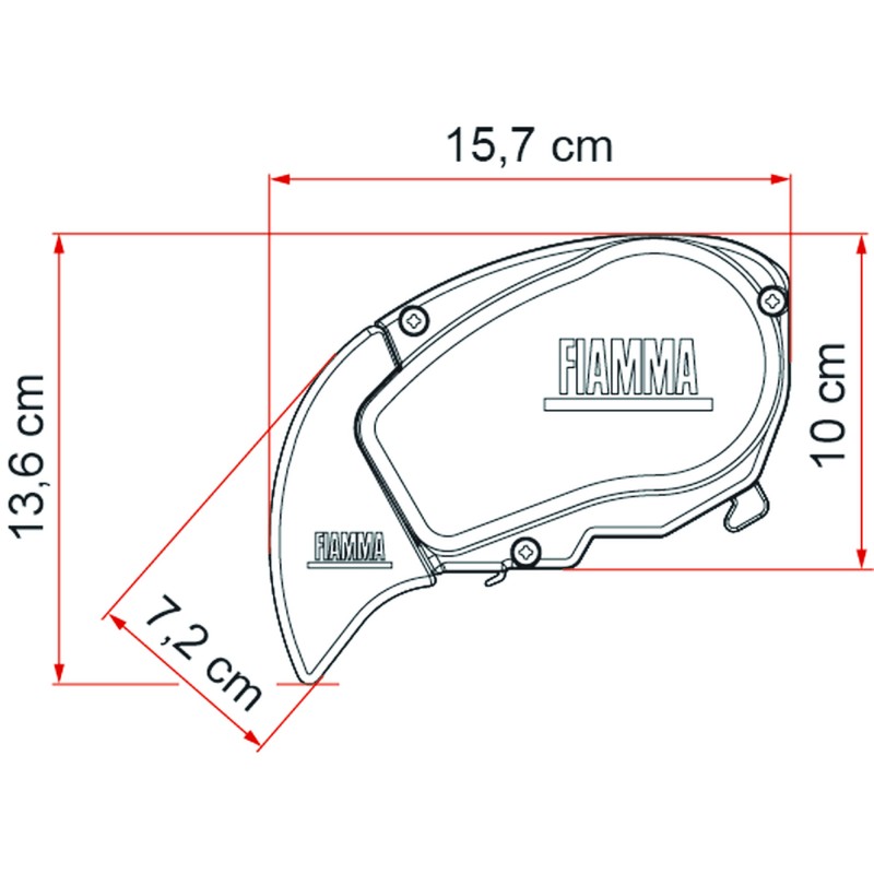 STORE FIAMMA F65S BOÎTIER BLANC TOILE BLEUE 3,40 X 2,50