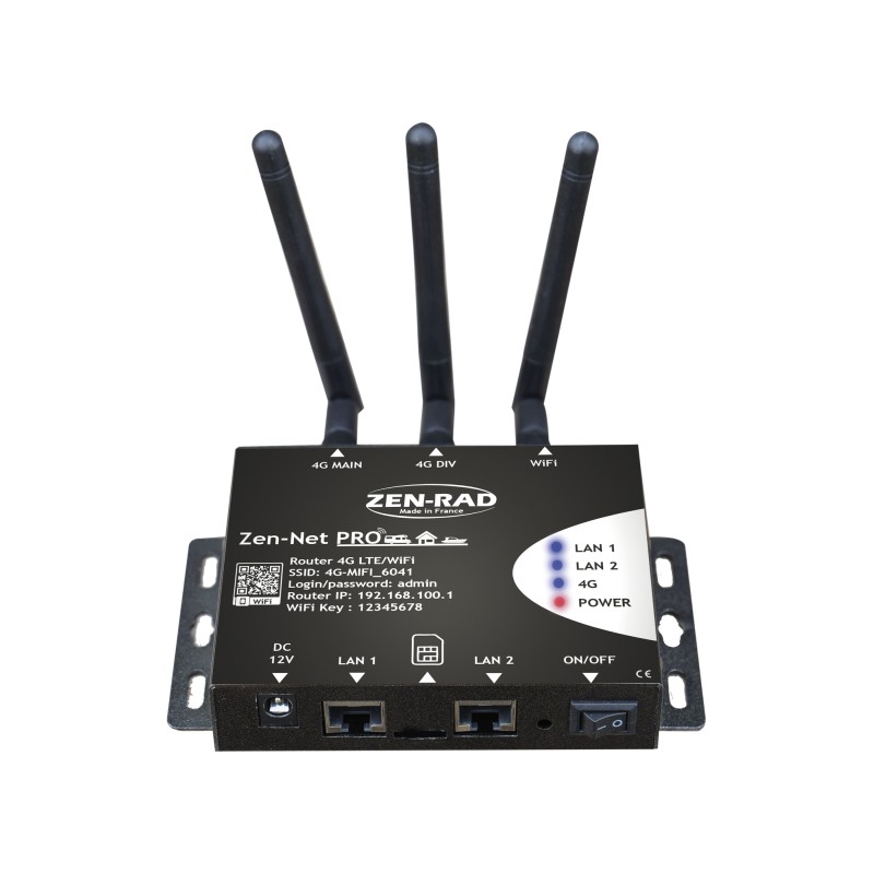 KIT ROUTEUR 4G AVEC ANTENNE STRATOS 4G+ NOIRE