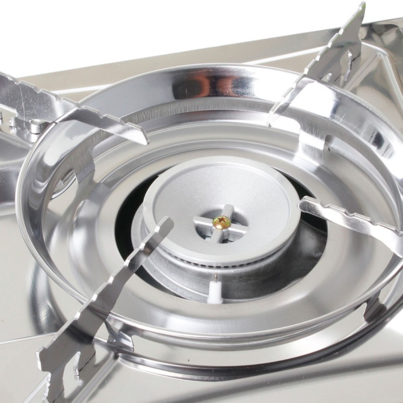 RECHAUD A GAZ 2 FEUX DEVIL DOUBLE GRILL GRIS BRUNNER