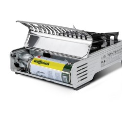 RECHAUD A GAZ 2 FEUX DEVIL DOUBLE GRILL GRIS BRUNNER