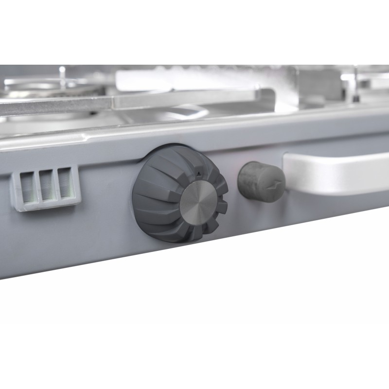 RECHAUD A GAZ DOUBLE AVEC PIEDS DEVIL KOOKMASTER 30mBAR NOIR GRIS BRUNNER