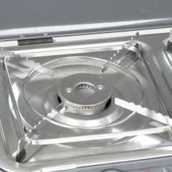 RECHAUD A GAZ DOUBLE AVEC PIEDS DEVIL KOOKMASTER 30mBAR NOIR GRIS BRUNNER