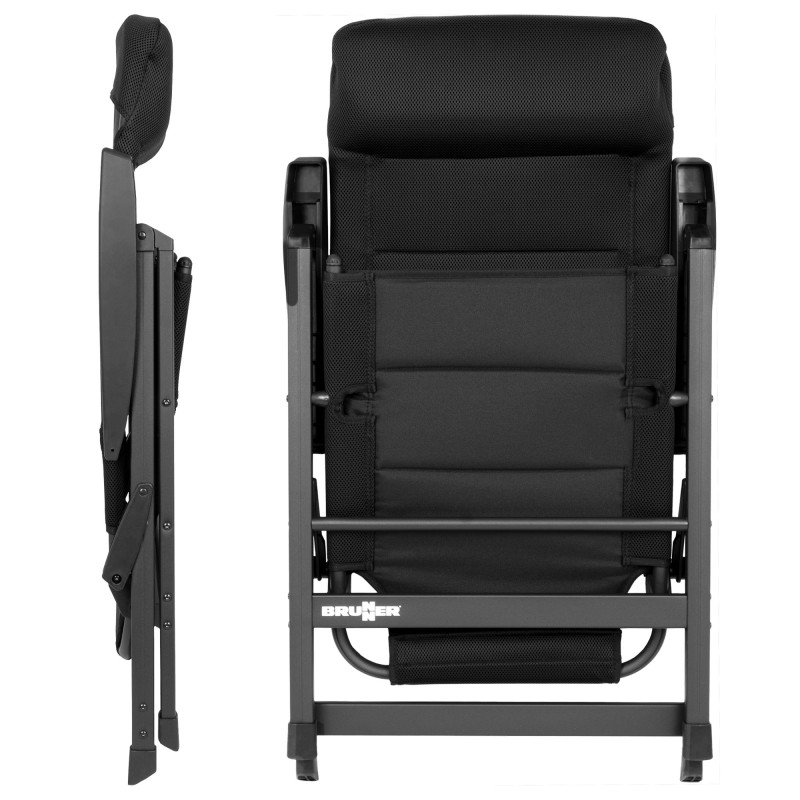 FAUTEUIL MATELASSE NOIR SKYE 3D - BRUNNER