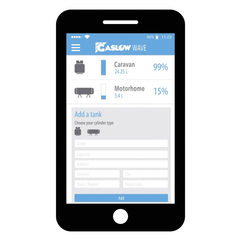 JAUGE  BLUETOOTH + APPLICATION GASLOW WAVE