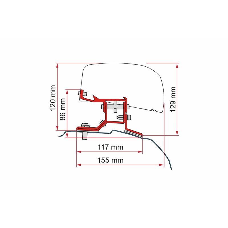 KIT ADAPTATEUR FORD CUSTOM SWB F40VA - FIAMMA