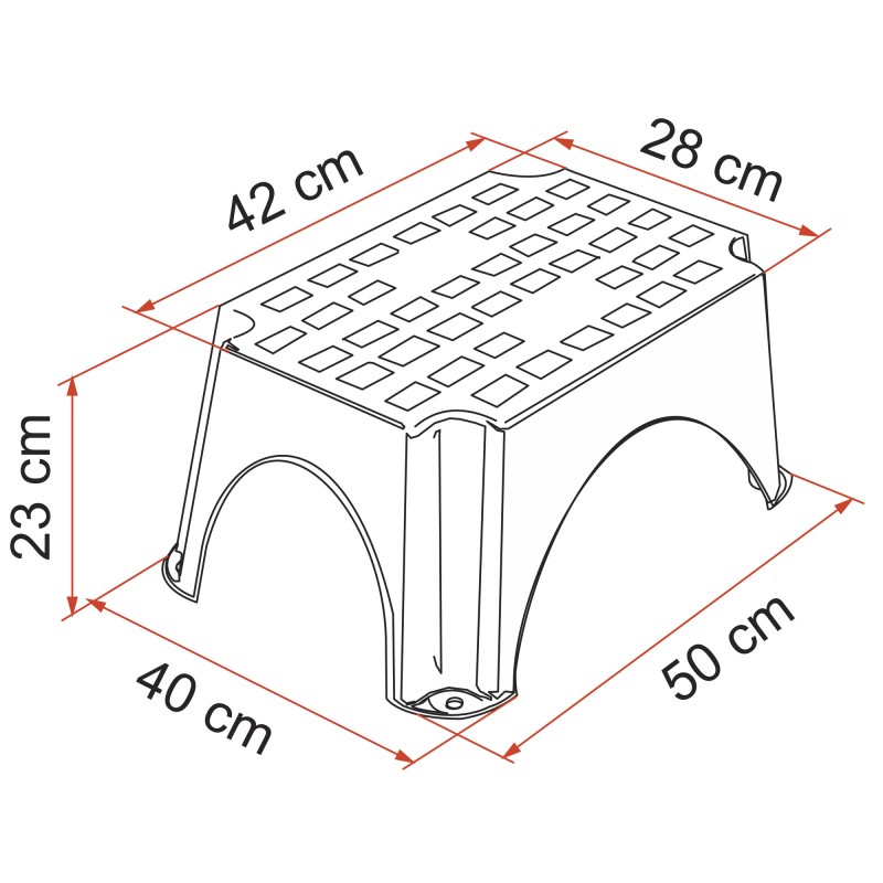 MARCHEPIED FIAMMA PLASTIQUE STEP GRIS