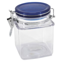 POT HERMETIQUE CARRE COUVERCLE BLEU 1L