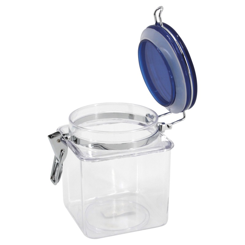 POT HERMETIQUE CARRE COUVERCLE BLEU 1L