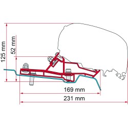 ADAPTATEUR FORD TRANSIT VAN H2L2 290 F80S - FIAMMA