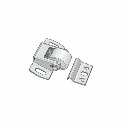 LOQUETEAU À ROULEAU NICKELÉ 33 X 18 + 8 MM